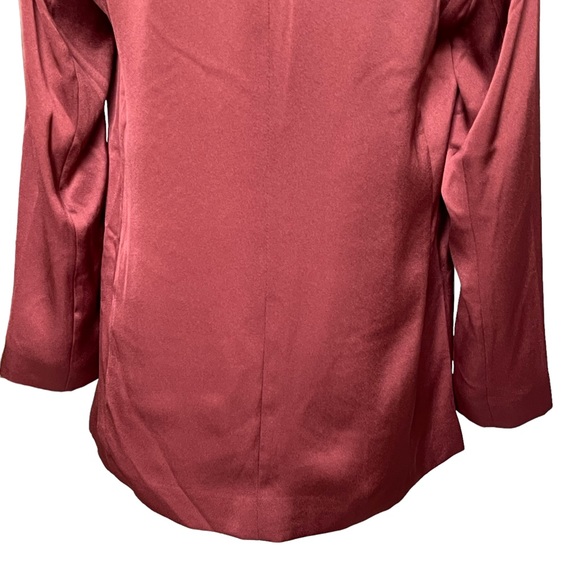 Express Women’s Satin Lightweight Open Front Blazer Size S Burnt Orange Lined - Picture 6 of 8